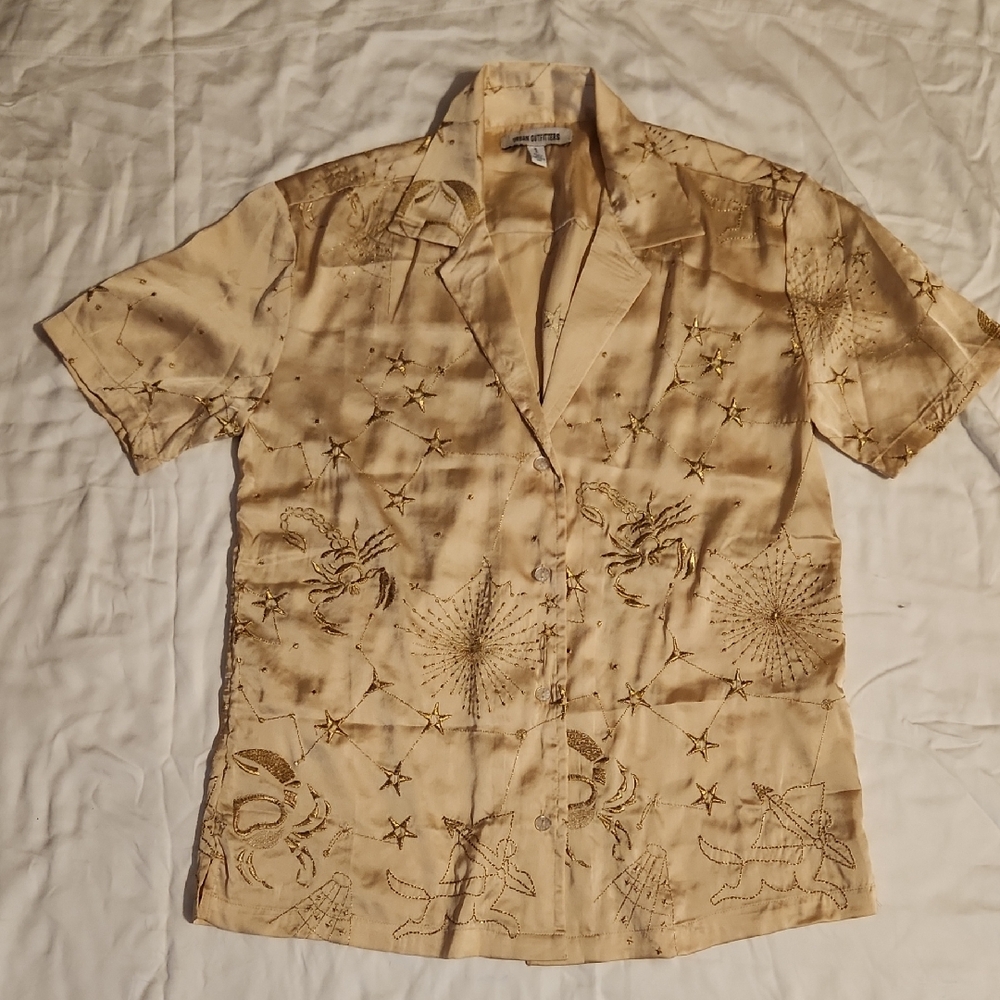 Urban Outfitters Cream Short Sleeve Shirt